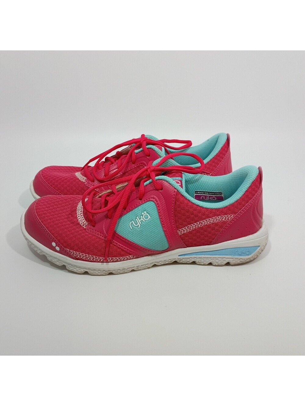 Ryka Access SML Women’s Pink Light-Blue Fabric Running Lace-Up Shoes Size 8M